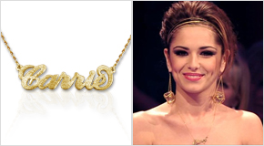 Cheryl Cole com Colar de Prata Banhada a Ouro 18k